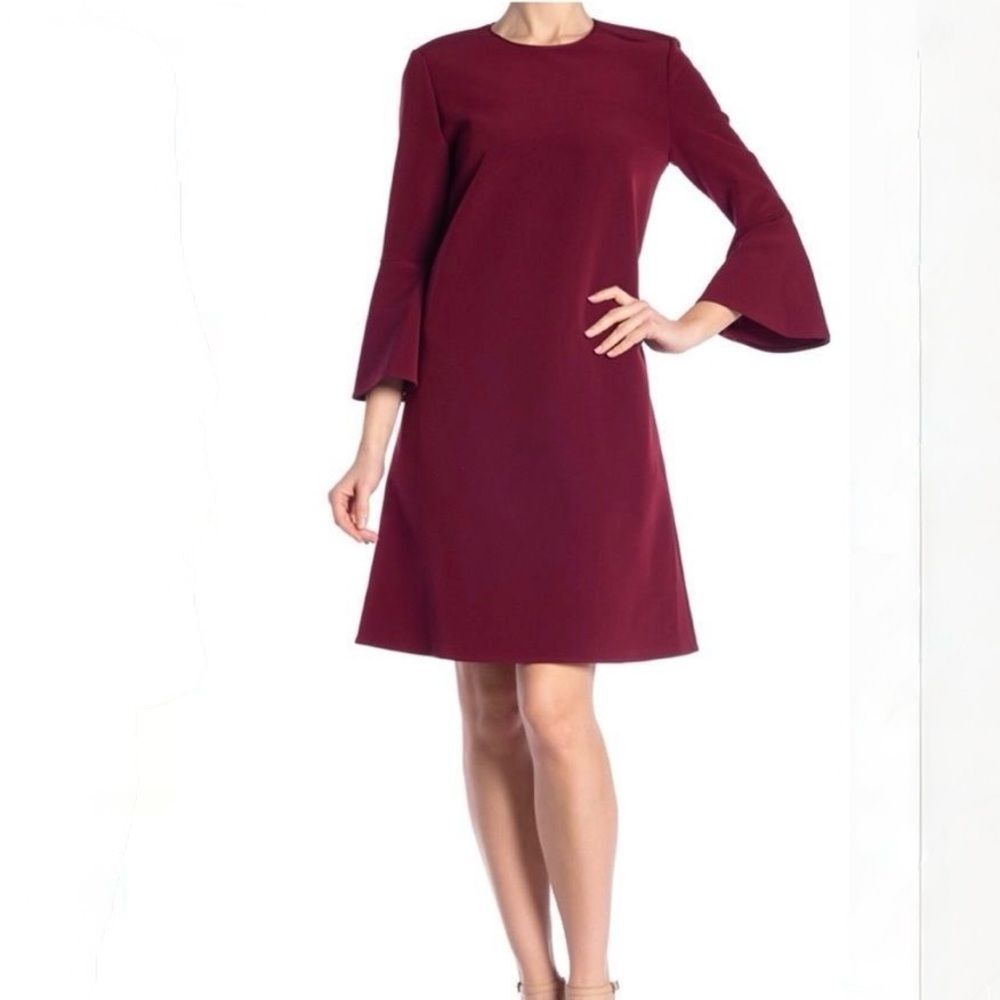 LAFAYETTE 148 NEW YORK Sidra 3/4-Bell-Sleeve Emory Cloth Dress Sz P petite